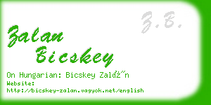 zalan bicskey business card